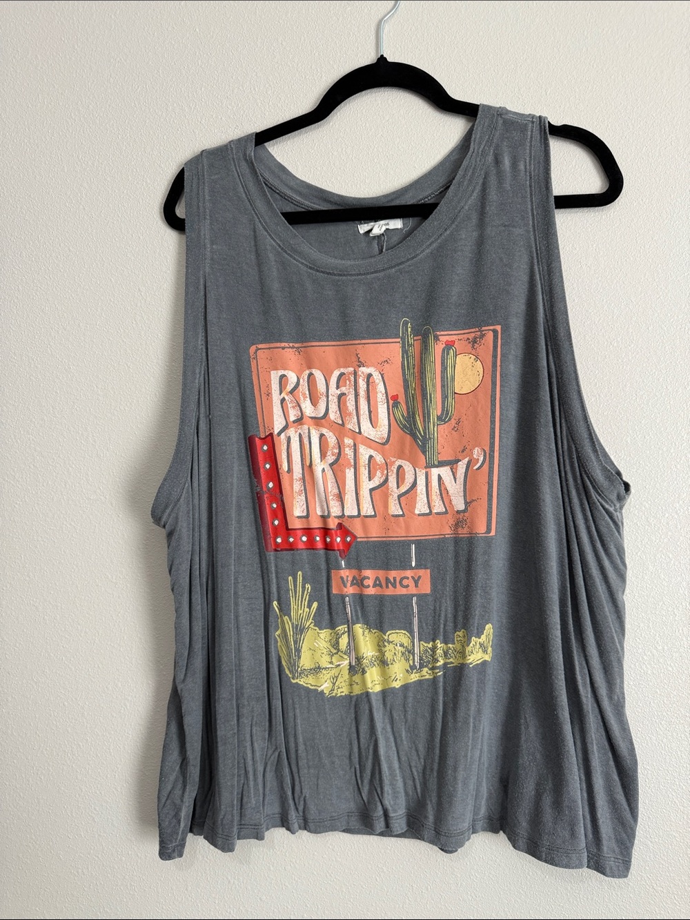 Gray 'Road Trippin' Graphic Tank Top